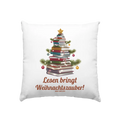 Weihnachtsbaum aus Büchern – Magischer Lesezauber - Kissen 40x40cm Bright Lights Arts