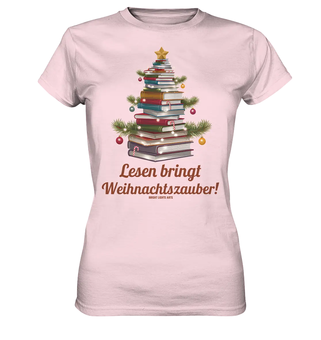 Weihnachtsbaum aus Büchern – Magischer Lesezauber - Ladies Premium Shirt Bright Lights Arts