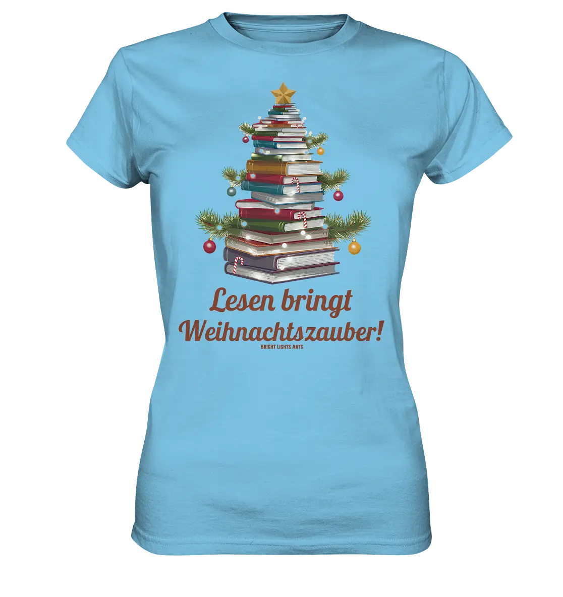 Weihnachtsbaum aus Büchern – Magischer Lesezauber - Ladies Premium Shirt Bright Lights Arts