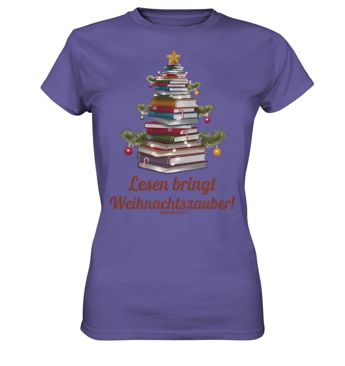 Weihnachtsbaum aus Büchern – Magischer Lesezauber - Ladies Premium Shirt Bright Lights Arts