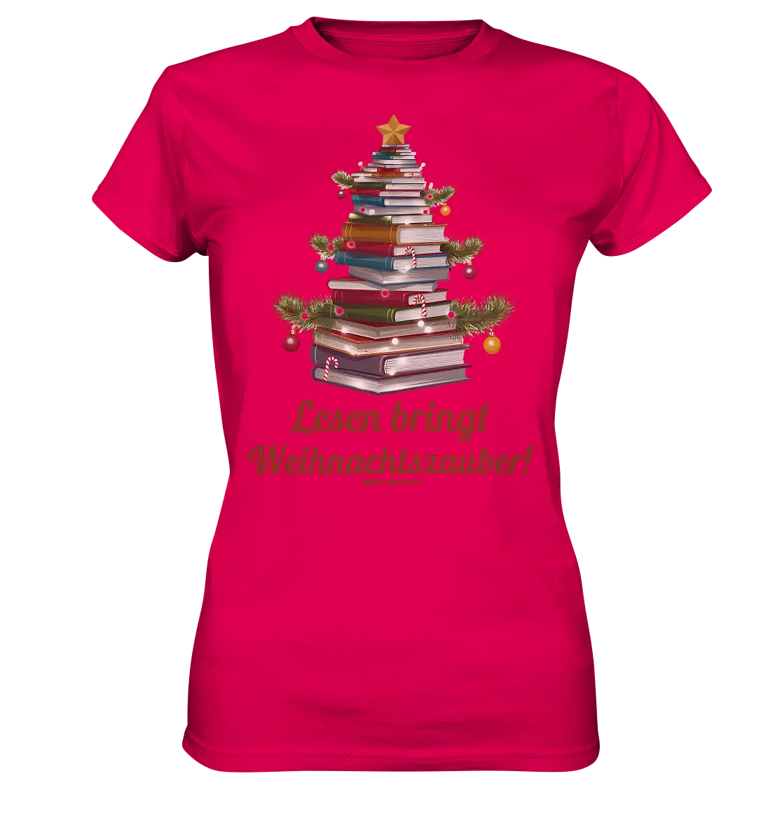 Weihnachtsbaum aus Büchern – Magischer Lesezauber - Ladies Premium Shirt Bright Lights Arts