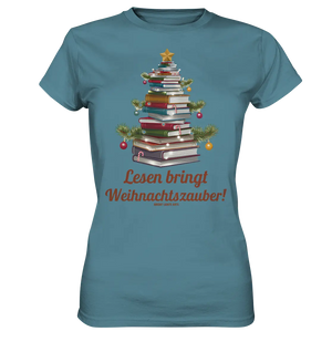 Weihnachtsbaum aus Büchern – Magischer Lesezauber - Ladies Premium Shirt Bright Lights Arts