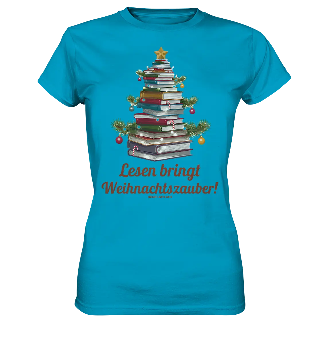 Weihnachtsbaum aus Büchern – Magischer Lesezauber - Ladies Premium Shirt Bright Lights Arts