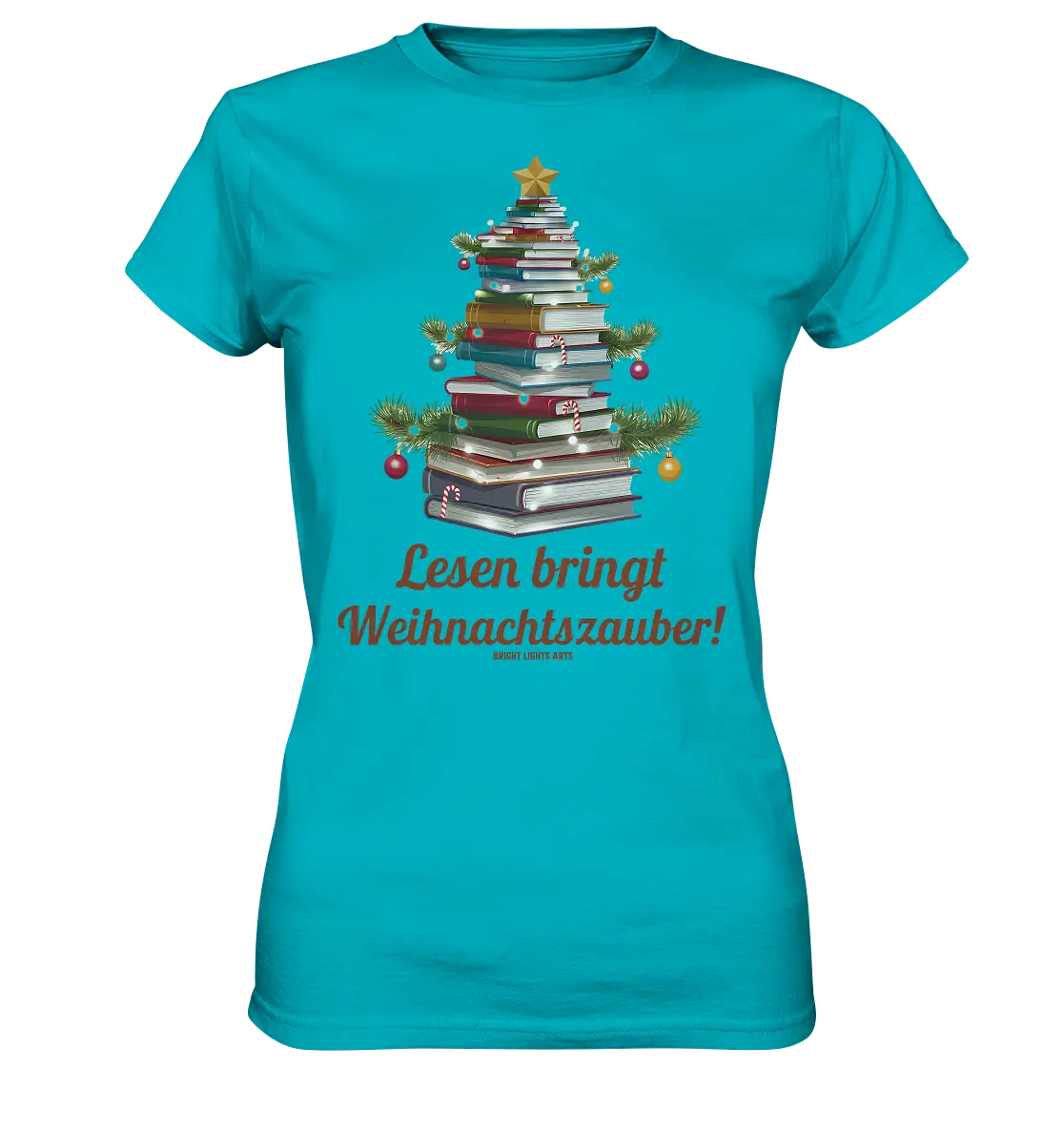 Weihnachtsbaum aus Büchern – Magischer Lesezauber - Ladies Premium Shirt Bright Lights Arts