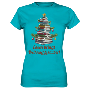 Weihnachtsbaum aus Büchern – Magischer Lesezauber - Ladies Premium Shirt Bright Lights Arts