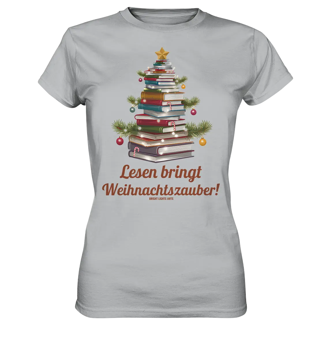 Weihnachtsbaum aus Büchern – Magischer Lesezauber - Ladies Premium Shirt Bright Lights Arts