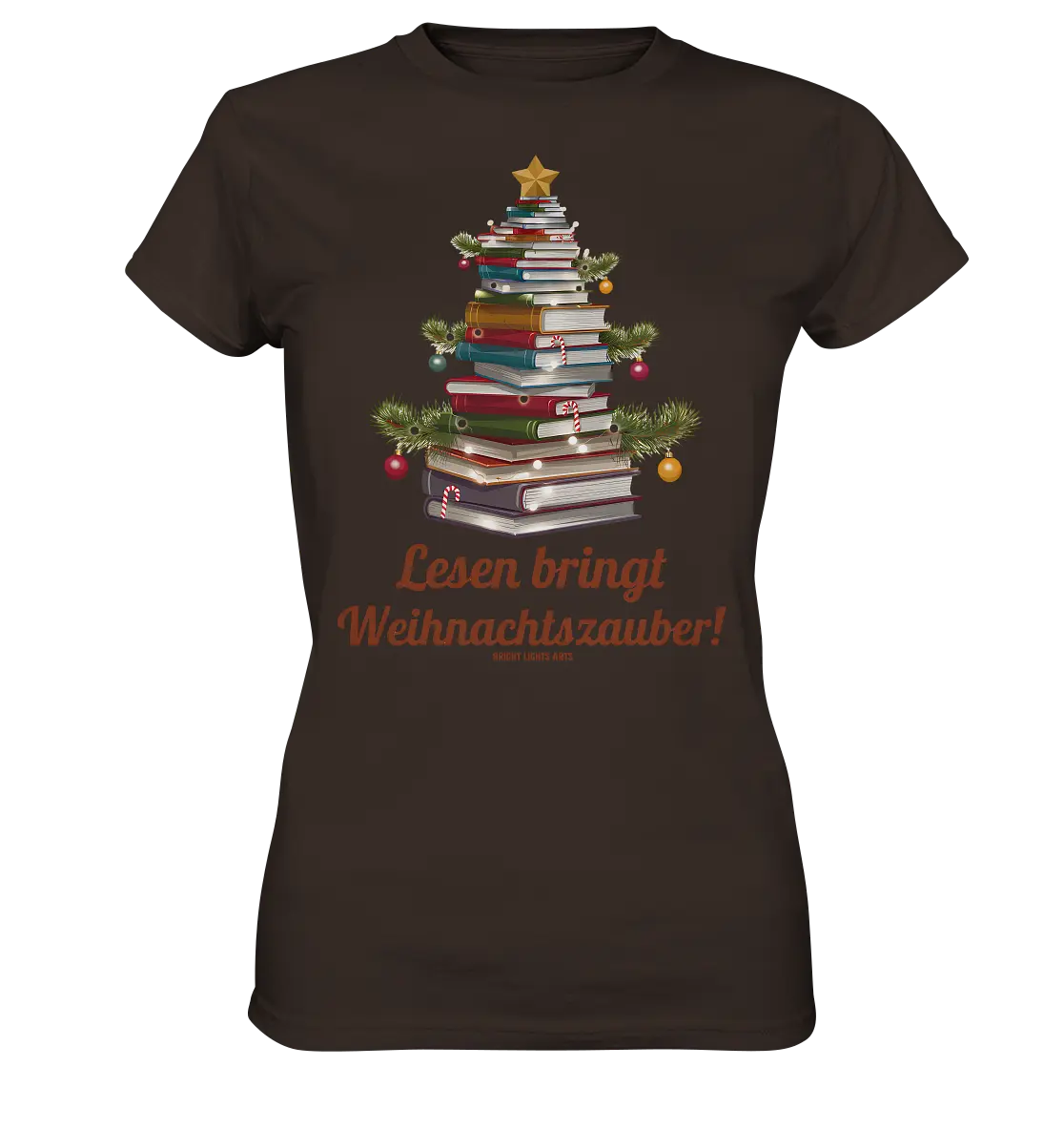 Weihnachtsbaum aus Büchern – Magischer Lesezauber - Ladies Premium Shirt Bright Lights Arts