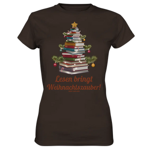 Weihnachtsbaum aus Büchern – Magischer Lesezauber - Ladies Premium Shirt Bright Lights Arts