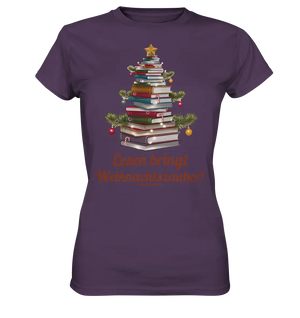 Weihnachtsbaum aus Büchern – Magischer Lesezauber - Ladies Premium Shirt Bright Lights Arts