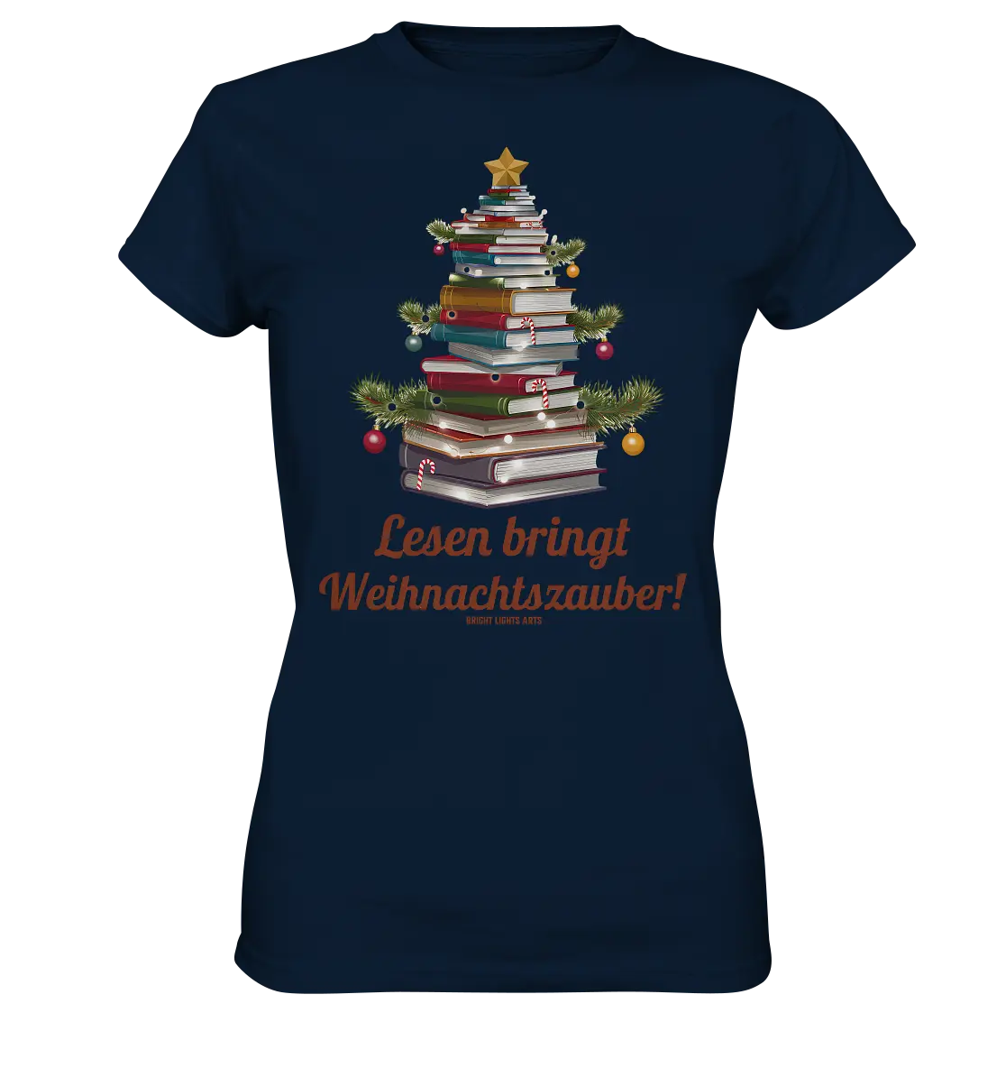 Weihnachtsbaum aus Büchern – Magischer Lesezauber - Ladies Premium Shirt Bright Lights Arts