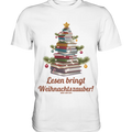 Weihnachtsbaum aus Büchern – Magischer Lesezauber - Premium Shirt Bright Lights Arts