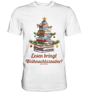 Weihnachtsbaum aus Büchern – Magischer Lesezauber - Premium Shirt Bright Lights Arts