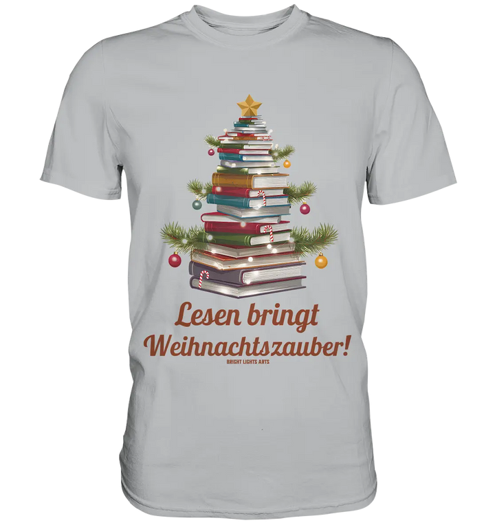 Weihnachtsbaum aus Büchern – Magischer Lesezauber - Premium Shirt Bright Lights Arts