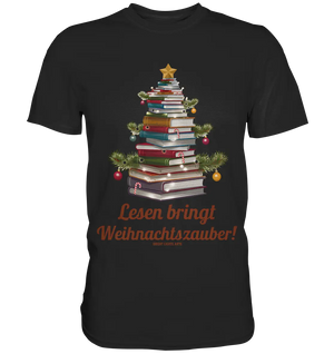 Weihnachtsbaum aus Büchern – Magischer Lesezauber - Premium Shirt Bright Lights Arts