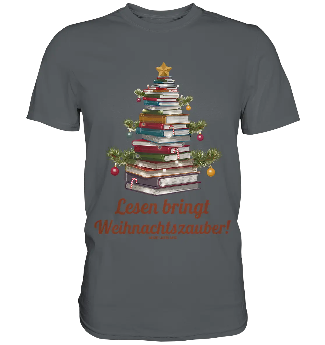 Weihnachtsbaum aus Büchern – Magischer Lesezauber - Premium Shirt Bright Lights Arts