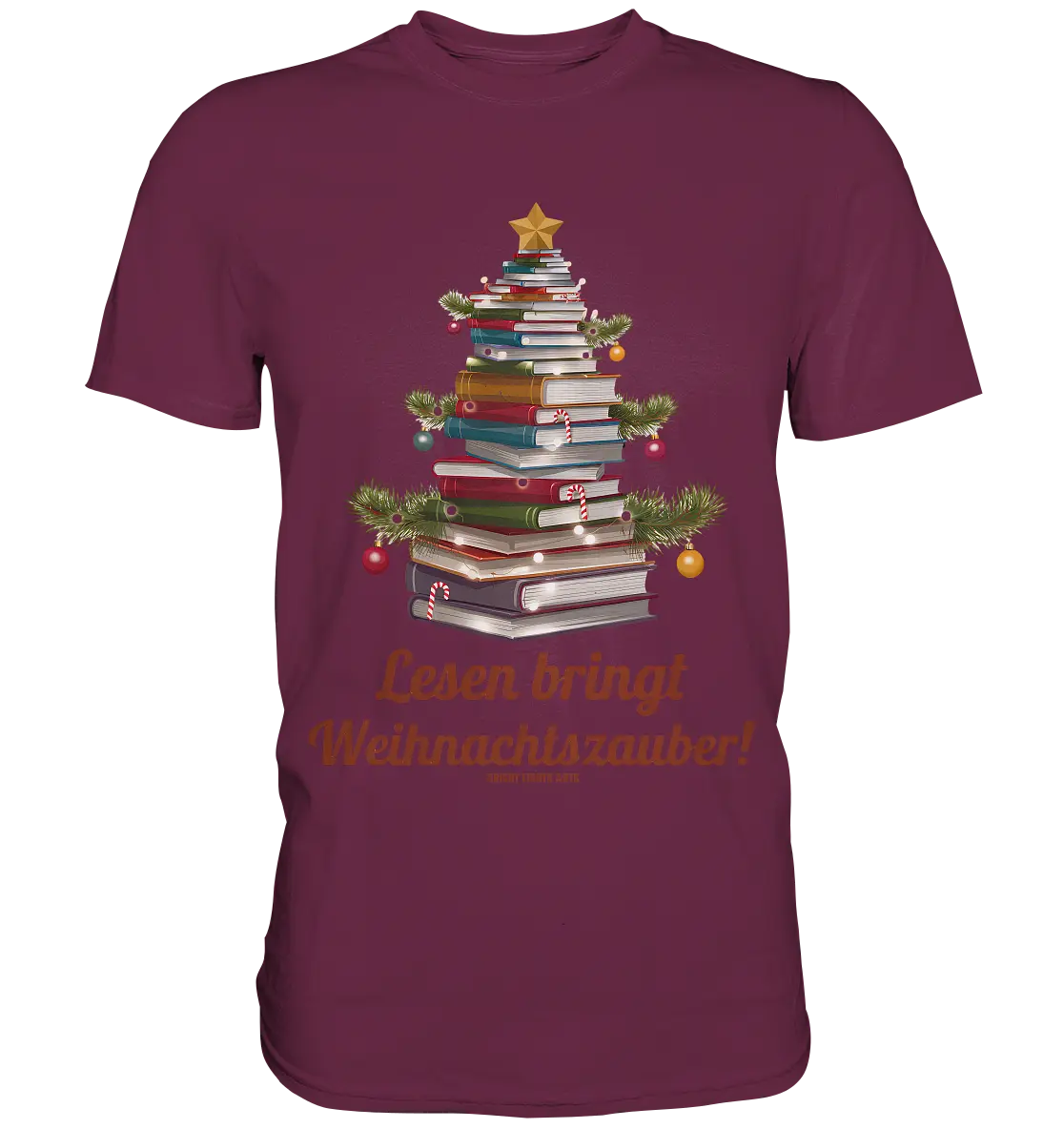 Weihnachtsbaum aus Büchern – Magischer Lesezauber - Premium Shirt Bright Lights Arts