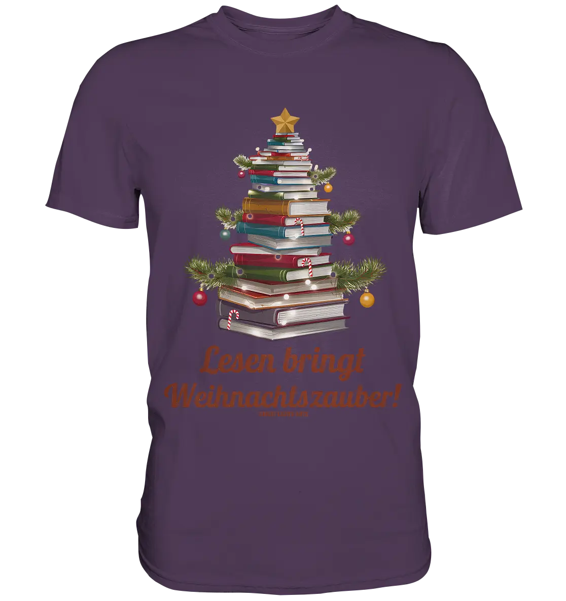 Weihnachtsbaum aus Büchern – Magischer Lesezauber - Premium Shirt Bright Lights Arts