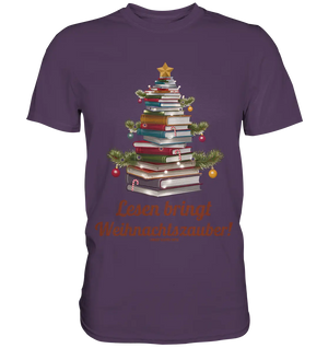 Weihnachtsbaum aus Büchern – Magischer Lesezauber - Premium Shirt Bright Lights Arts