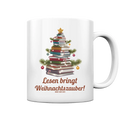 Weihnachtsbaum aus Büchern – Magischer Lesezauber - Tasse glossy Bright Lights Arts
