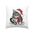 Weihnachtskätzchen im Lichterketten-Wirrwarr - Kissen 40x40cm Bright Lights Arts