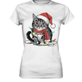 Weihnachtskätzchen im Lichterketten-Wirrwarr - Ladies Premium Shirt Bright Lights Arts