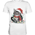 Weihnachtskätzchen im Lichterketten-Wirrwarr - Premium Shirt Bright Lights Arts