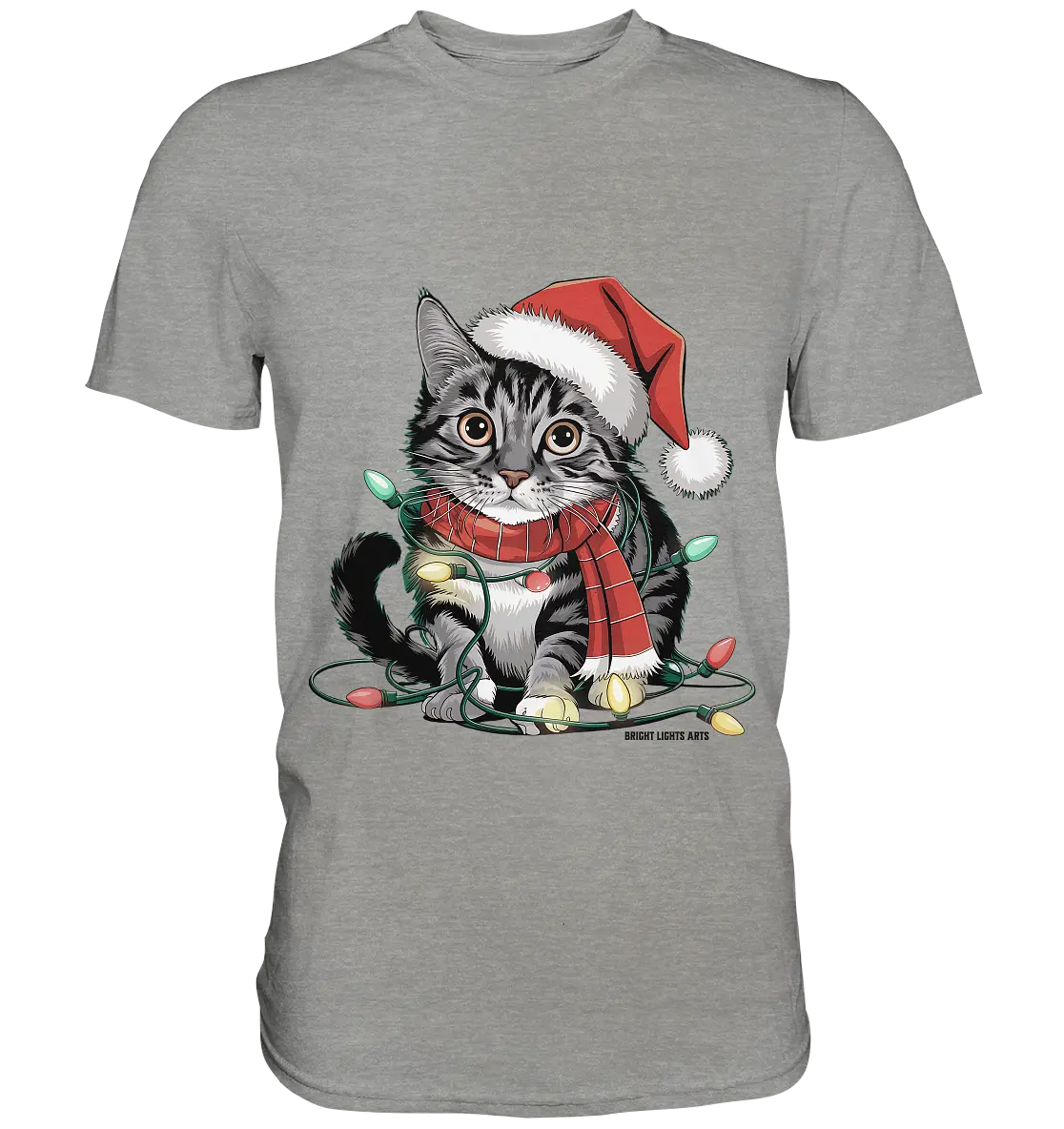 Weihnachtskätzchen im Lichterketten-Wirrwarr - Premium Shirt Bright Lights Arts