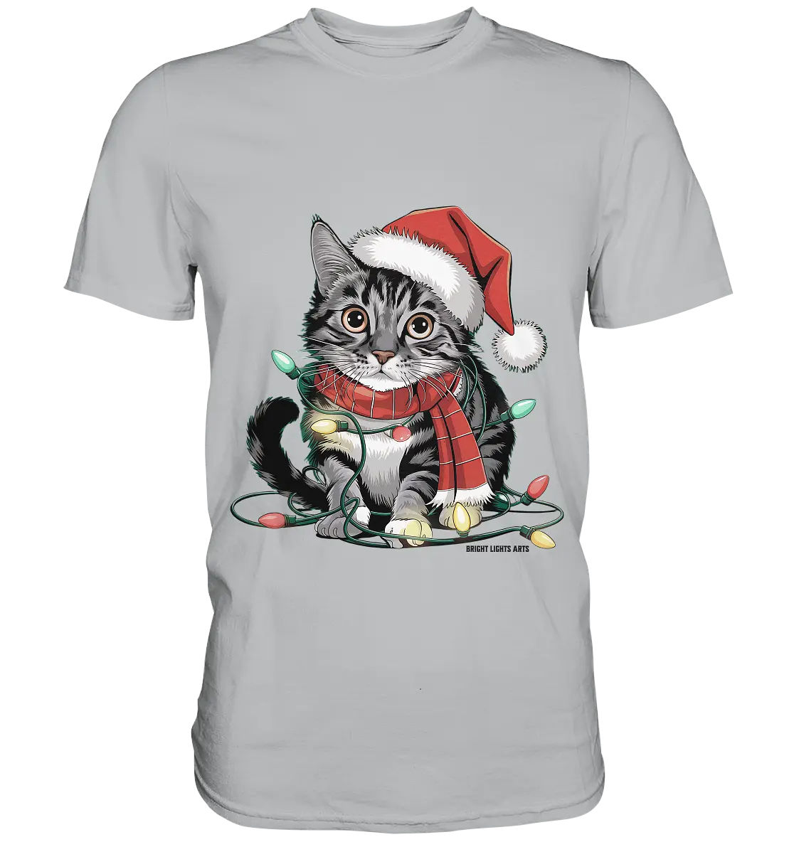 Weihnachtskätzchen im Lichterketten-Wirrwarr - Premium Shirt Bright Lights Arts