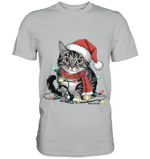 Weihnachtskätzchen im Lichterketten-Wirrwarr - Premium Shirt Bright Lights Arts