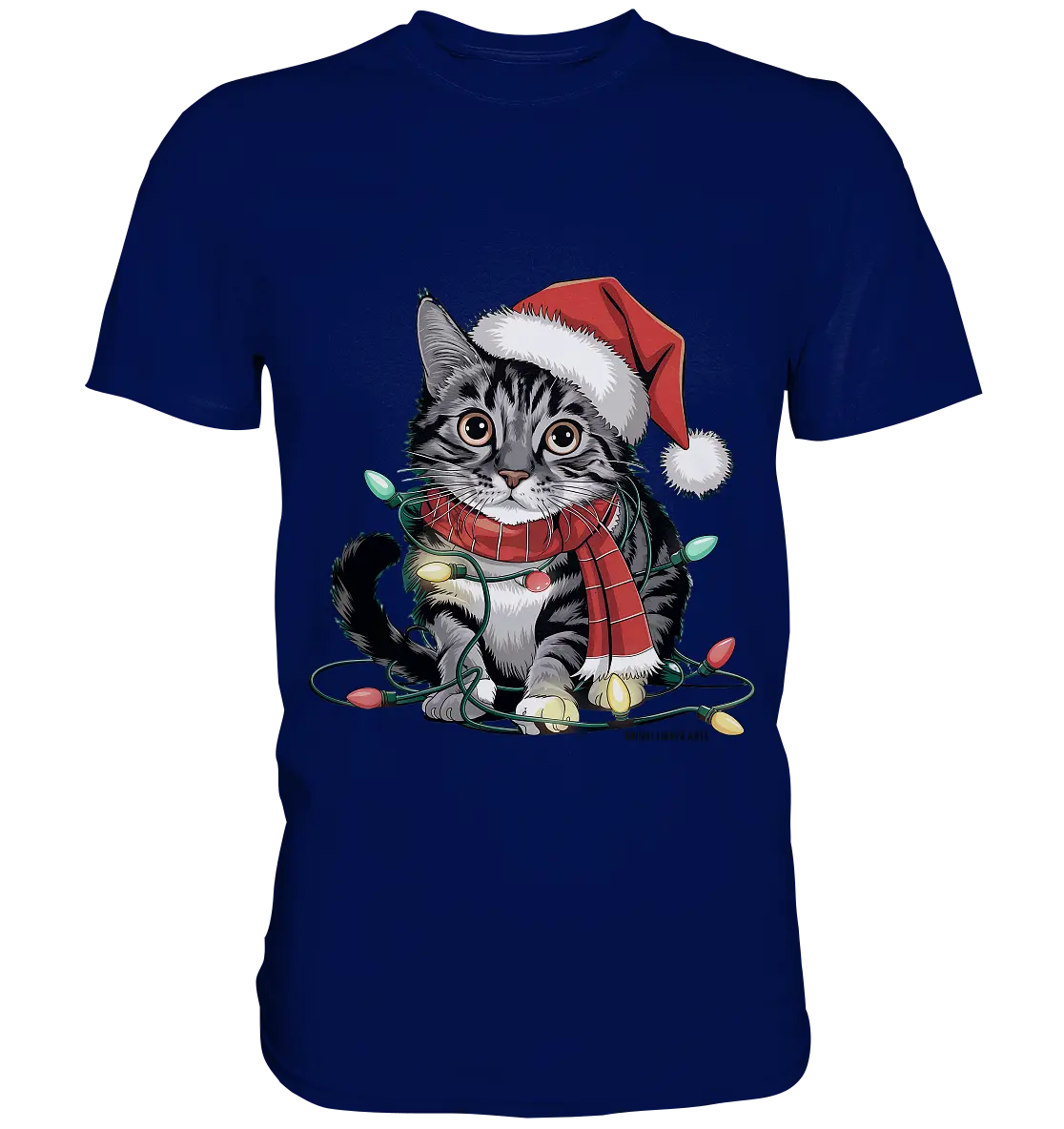 Weihnachtskätzchen im Lichterketten-Wirrwarr - Premium Shirt Bright Lights Arts