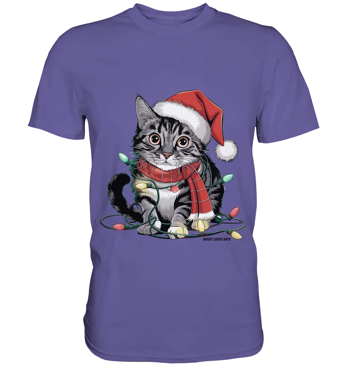 Weihnachtskätzchen im Lichterketten-Wirrwarr - Premium Shirt Bright Lights Arts