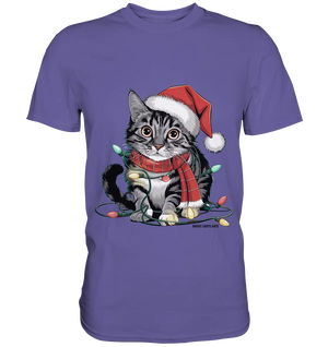 Weihnachtskätzchen im Lichterketten-Wirrwarr - Premium Shirt Bright Lights Arts