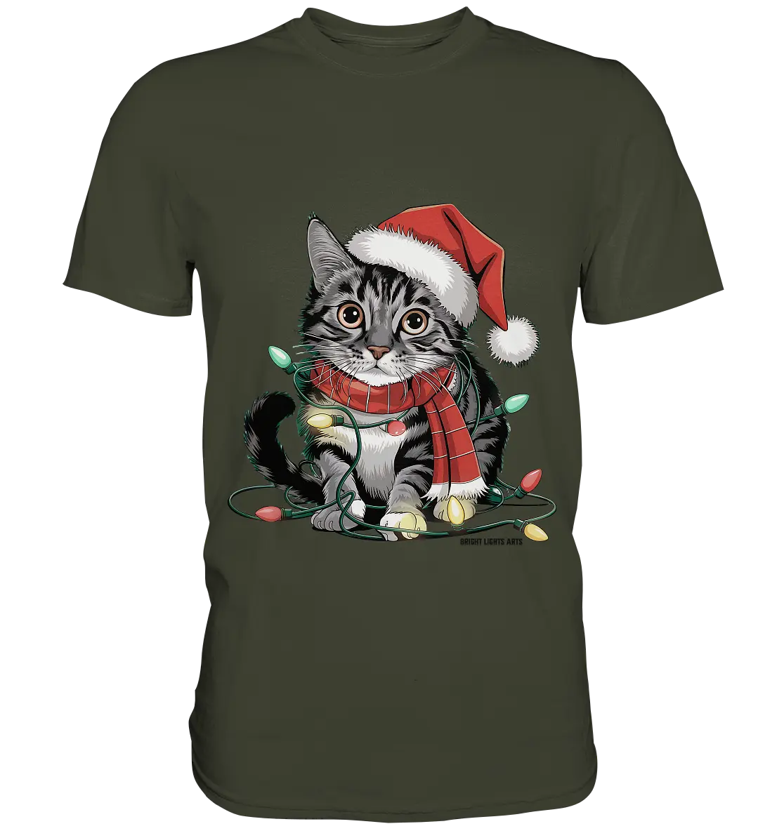 Weihnachtskätzchen im Lichterketten-Wirrwarr - Premium Shirt Bright Lights Arts