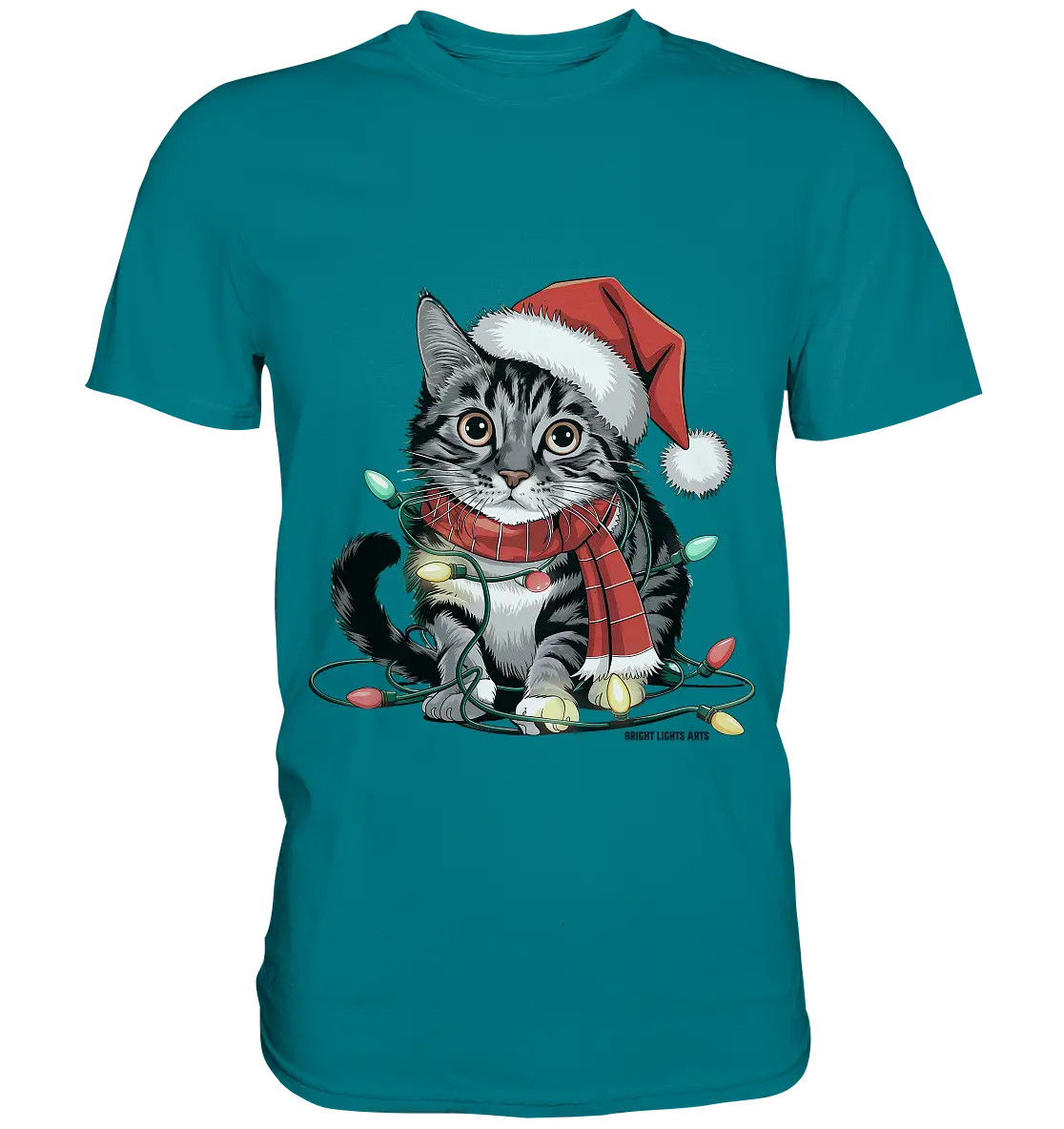 Weihnachtskätzchen im Lichterketten-Wirrwarr - Premium Shirt Bright Lights Arts