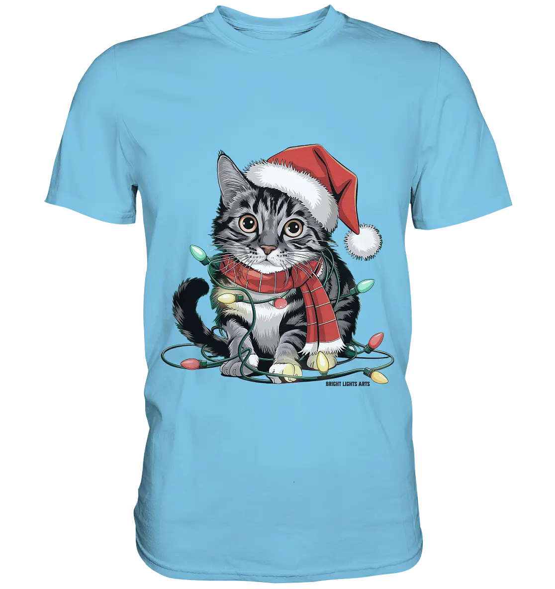 Weihnachtskätzchen im Lichterketten-Wirrwarr - Premium Shirt Bright Lights Arts