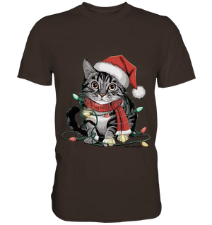 Weihnachtskätzchen im Lichterketten-Wirrwarr - Premium Shirt Bright Lights Arts