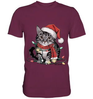 Weihnachtskätzchen im Lichterketten-Wirrwarr - Premium Shirt Bright Lights Arts
