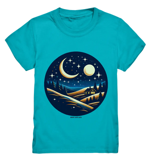 Winterliche Ruhe – Haus im Mondschein - Kids Premium Shirt Bright Lights Arts