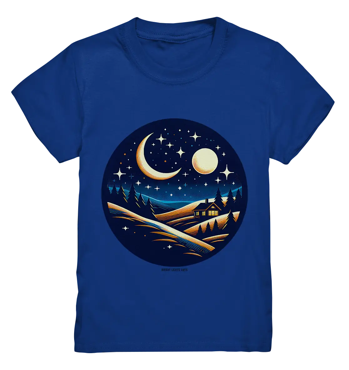 Winterliche Ruhe – Haus im Mondschein - Kids Premium Shirt Bright Lights Arts