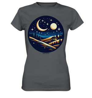 Winterliche Ruhe – Haus im Mondschein - Ladies Premium Shirt Bright Lights Arts