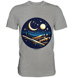 Winterliche Ruhe – Haus im Mondschein - Premium Shirt Bright Lights Arts