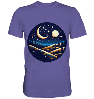 Winterliche Ruhe – Haus im Mondschein - Premium Shirt Bright Lights Arts