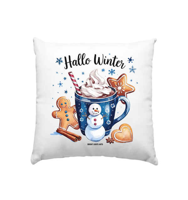 Winterliche Schokoladentasse mit Lebkuchenzauber - Kissen 40x40cm Bright Lights Arts