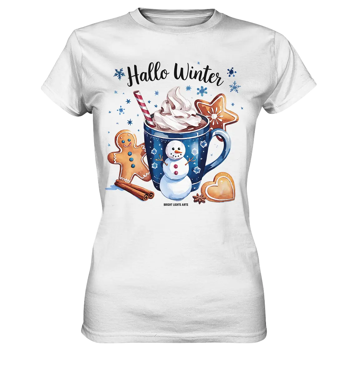 Winterliche Schokoladentasse mit Lebkuchenzauber - Ladies Premium Shirt Bright Lights Arts