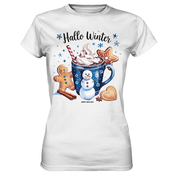Winterliche Schokoladentasse mit Lebkuchenzauber - Ladies Premium Shirt Bright Lights Arts