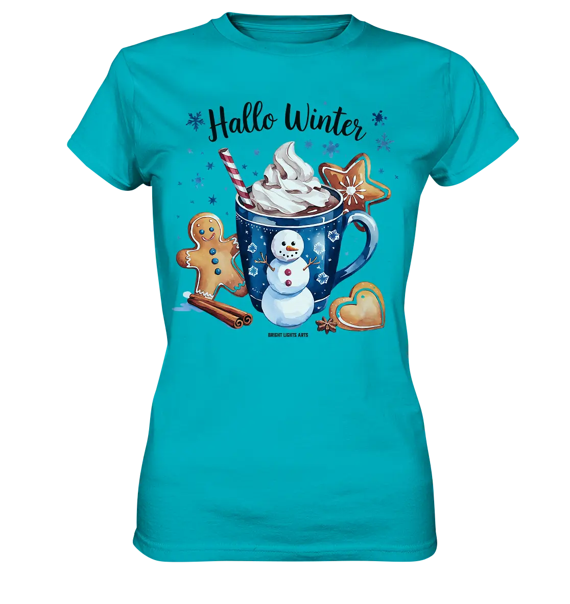 Winterliche Schokoladentasse mit Lebkuchenzauber - Ladies Premium Shirt Bright Lights Arts