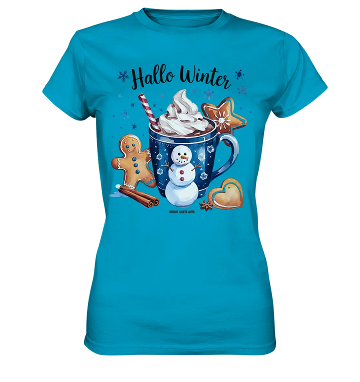 Winterliche Schokoladentasse mit Lebkuchenzauber - Ladies Premium Shirt Bright Lights Arts