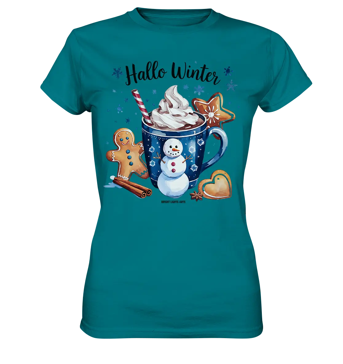 Winterliche Schokoladentasse mit Lebkuchenzauber - Ladies Premium Shirt Bright Lights Arts