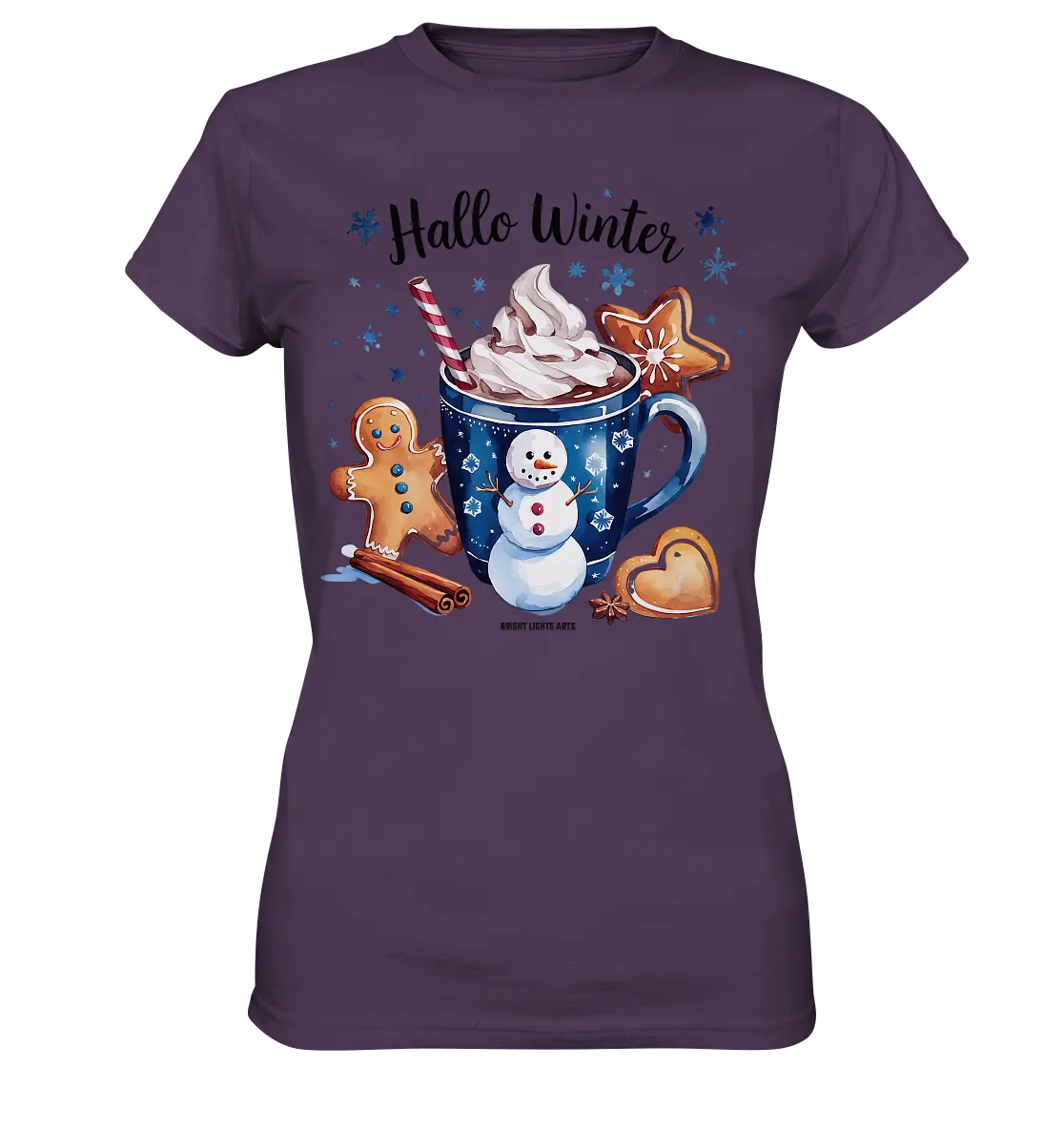 Winterliche Schokoladentasse mit Lebkuchenzauber - Ladies Premium Shirt Bright Lights Arts