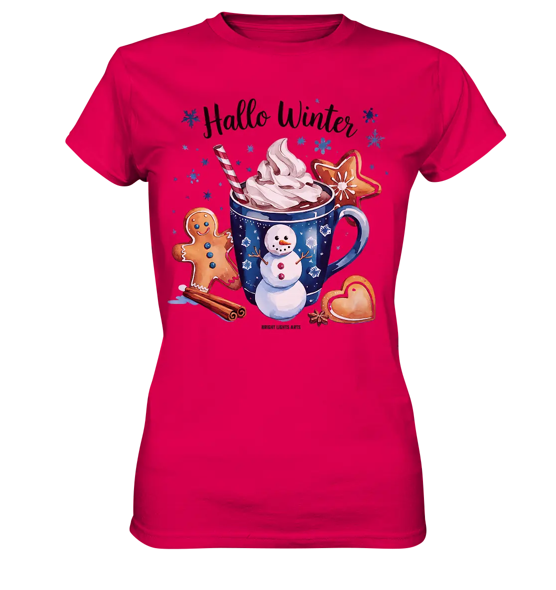 Winterliche Schokoladentasse mit Lebkuchenzauber - Ladies Premium Shirt Bright Lights Arts